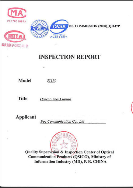 Porcellana Foc Communication CO.,LTD Certificazioni
